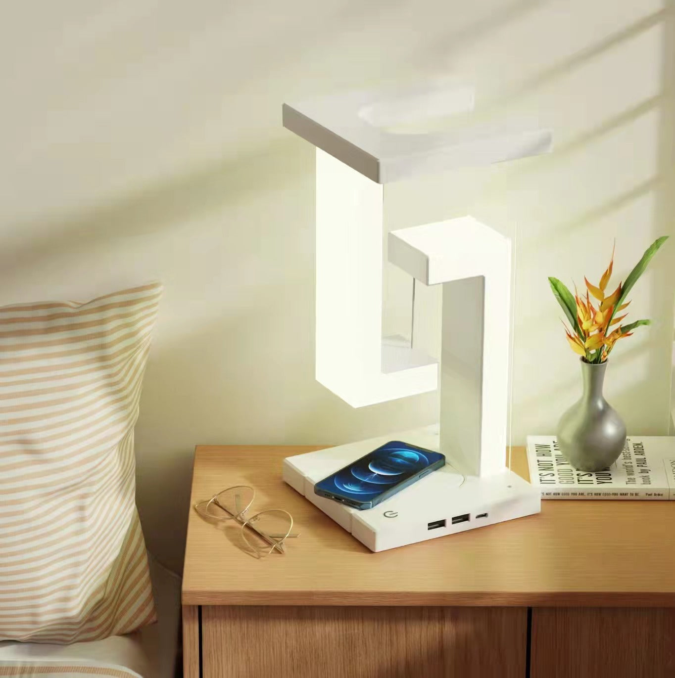Wireless Charging Suspension Table Floating Lamp